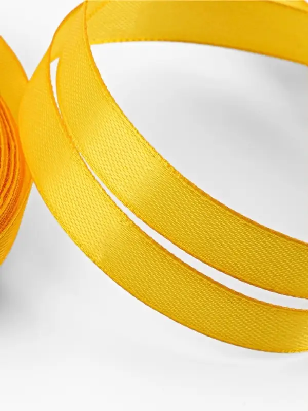 Лента атласная, 12 мм, 23&plusmn;1 м, жёлтая №16