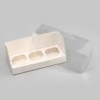 Коробка для 3 капкейка 24&times;10&times;10 см, белый