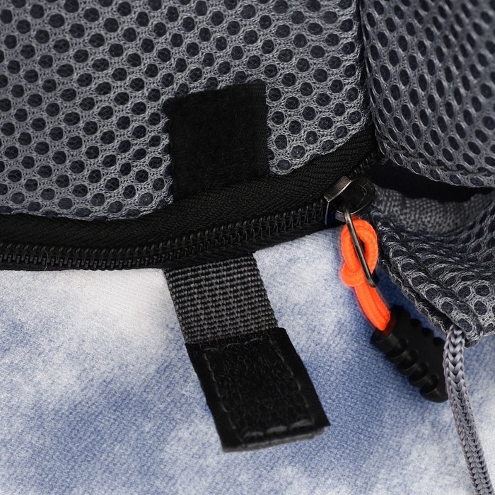 Сумка-переноска  Сумка-переноска "Слинг" с креплением для ошейника, 45 х 11 х 24 см, бело-серая