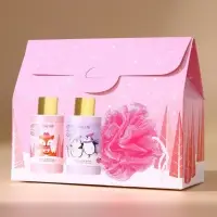 Новогодний подарочный набор косметики &laquo;Мечтай&raquo;: гель для душа 2&times;100 мл и мочалка для тела, URAL LAB