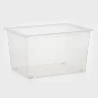 Ящик для хранения, 50 л, 53&times;38&times;30 см, с крышкой, прозрачный