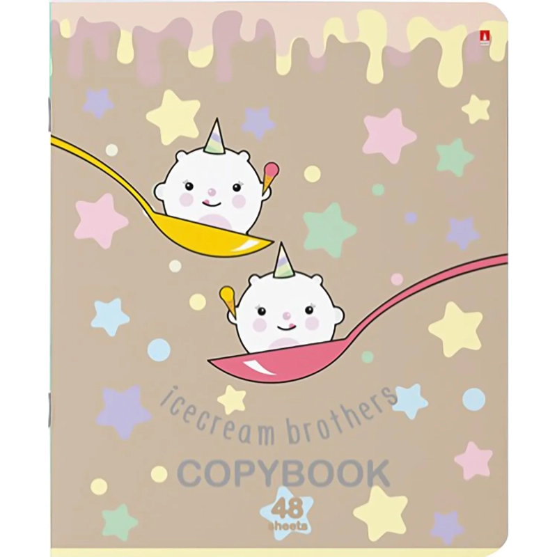 Тетрадь общая А5 ,48л, клетка,скрепка, МОРОЖЕНКИ, 5 шт в уп,7-48-780/5