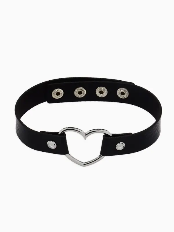 Чокер &laquo;Искушение&raquo;, сердце, чёрный в серебре, 40 см