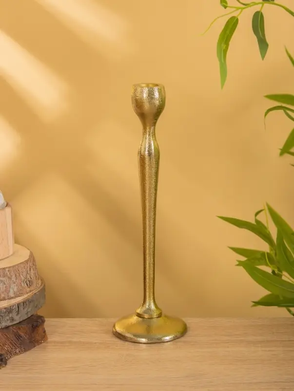 Подсвечник  Подсвечник "Тепло" алюминий 28 см, цв. золото