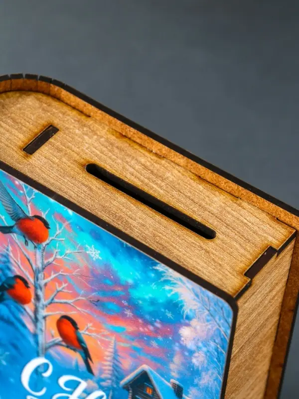 Новогодняя копилка-шкатулка Новогодняя копилка-шкатулка "С новым годом" 14х12х5 см