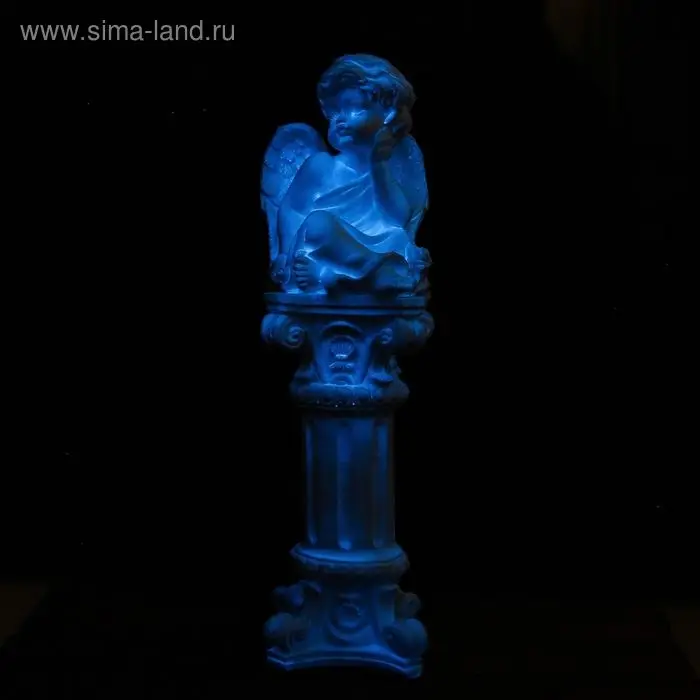 Светящаяся фигура гипс &laquo;Ангел сидя на колонне&raquo;, 17&times;51&times;16 см