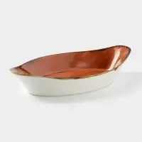 Блюдо керамическое сервировочное &laquo;Сапфир&raquo;, 25.5&times;14&times;5.5 см, оранжевый