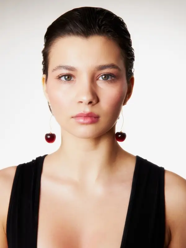 Серьги &laquo;Черешня&raquo;, бордовые в золоте