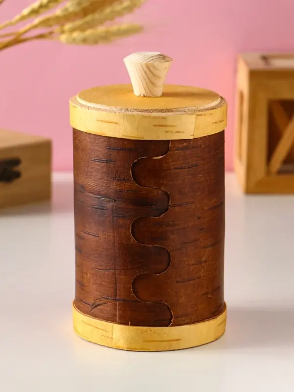 Туес Туес "Конь вороной" d8, высота с хватком 15,5см, береста