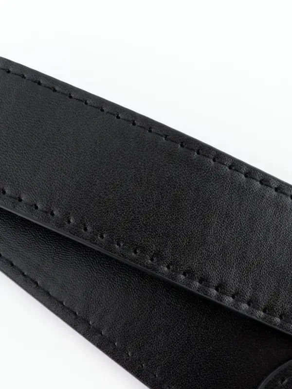 Ручка для сумки, с карабинами, 35&plusmn;1 см &times; 3.5 см, цвет чёрный, серебряный