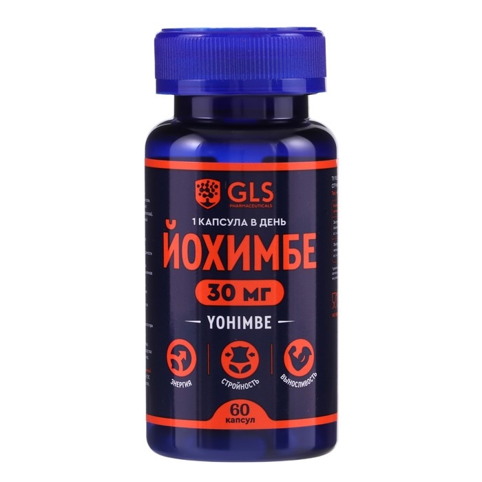 Йохимбе GLS с женьшенем, 60 капсул по 350 мг Йохимбе GLS с женьшенем, 60 капсул по 350 мг