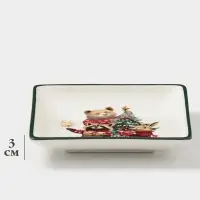 Тарелка сервировочная новогодняя Доляна &laquo;Сказки зимнего леса&raquo;, 15&times;15&times;3 см, доломит, белая
