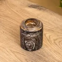 Подсвечник, d=3 см, 8&times;8&times;10 см, дерево джати, тёмно-коричневый