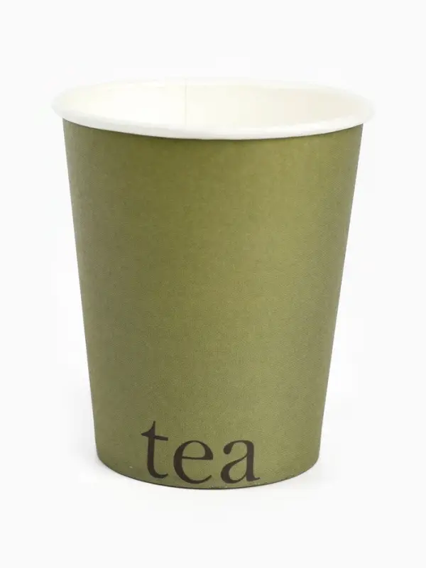 Стаканы одноразовые бумажные для чая, цвет оливковый, 10 шт, 250 мл