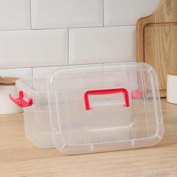 Контейнер для хранения пластиковый с крышкой «Дипломат», 25×17,5×13 см, цвет МИКС Контейнер для хранения пластиковый с крышкой «Дипломат», 25×17,5×13 см, цвет МИКС