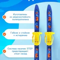Комплект лыжный детский &laquo;Динозавры&raquo; Snow Cat: лыжи 66 см, палки 75 см