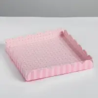 Коробка для печенья, кондитерская упаковка с пластиковой крышкой, &laquo;8 марта&raquo;, 21&times;21&times;3 см