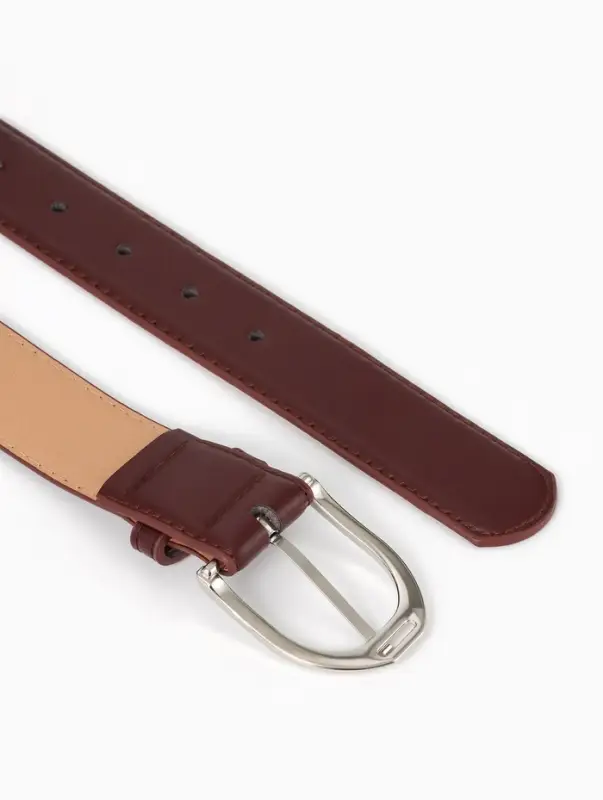 Ремень женский, 3.5&times;110 см, 1 прокол, серебристая пряжка, без винта, коричневый