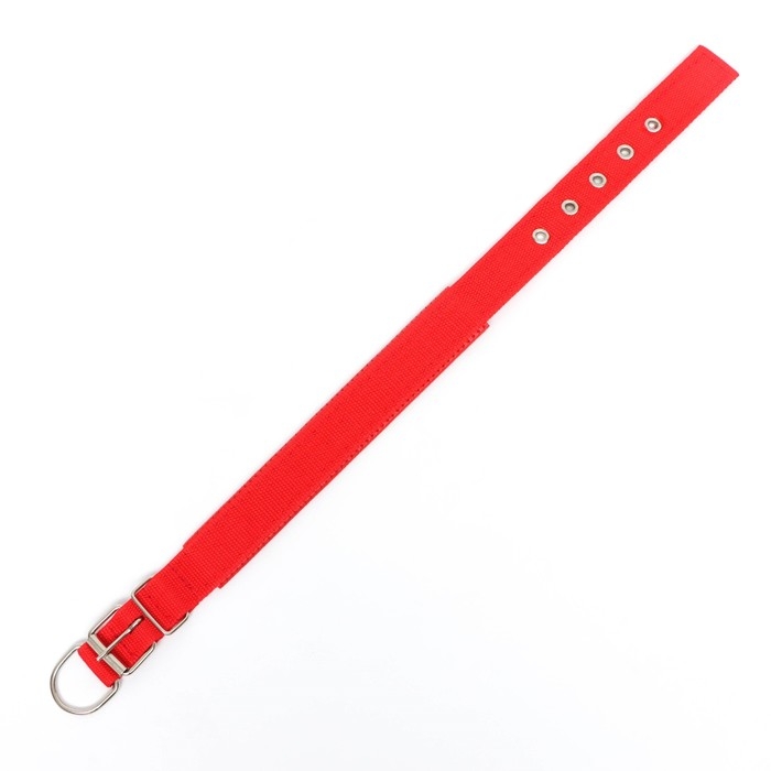 Ошейник Ошейник "Комфорт" комбинированный (полиэстер, искусственная кожа), 58 х 3 см, ОШ 45-52 см, красный 6