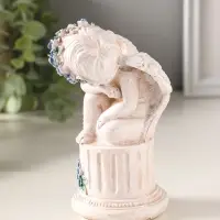 Фигура полистоун "Ангелочек на колонне" 14х7,5х7 см