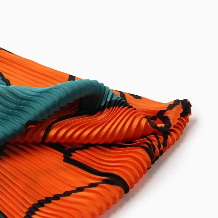 Плиссированный женский платок MINAKU, 70*70, цв.оранжевый