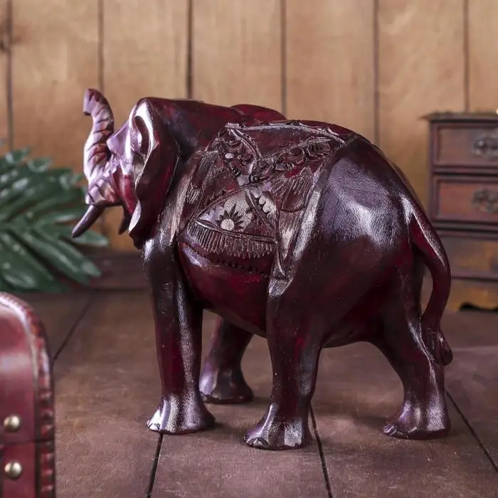 Сувенир дерево "Слон" резной коричневый цвет 20х30х12 см