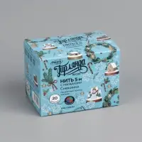 Гирлянда &laquo;Нить&raquo; 5 м с насадками &laquo;Снежинки&raquo;, IP20, прозрачная нить, 20 LED, свечение мульти (RG/RB), мигание, 220 В