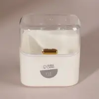 Органайзер для ватных палочек, с крышкой, 8.5&times;8&times;6.5 см, белый, прозрачный