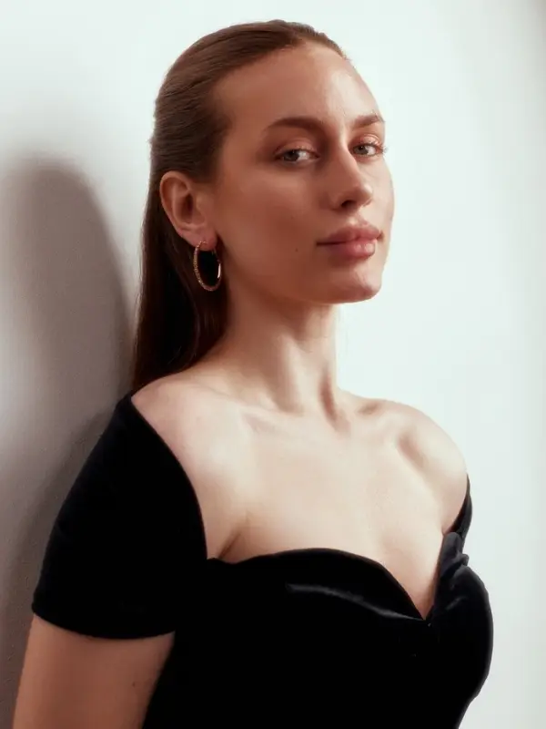 Серьги-кольца Princess дорожка, d=4.5 см, белые в золоте