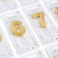 Свечи для торта цифры &laquo;Золотые витые&raquo;, 50 шт. в шоу-боксе