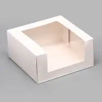 Кондитерская упаковка с окном, белая, 23.5&times;23.5&times;11.5 см