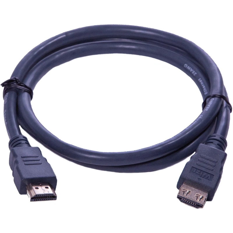 Кабель HDMI - HDMI, M/M, 1 м, v2.0, K-Lock, поз.р, экр, Wize, CP-HM-HM-1M