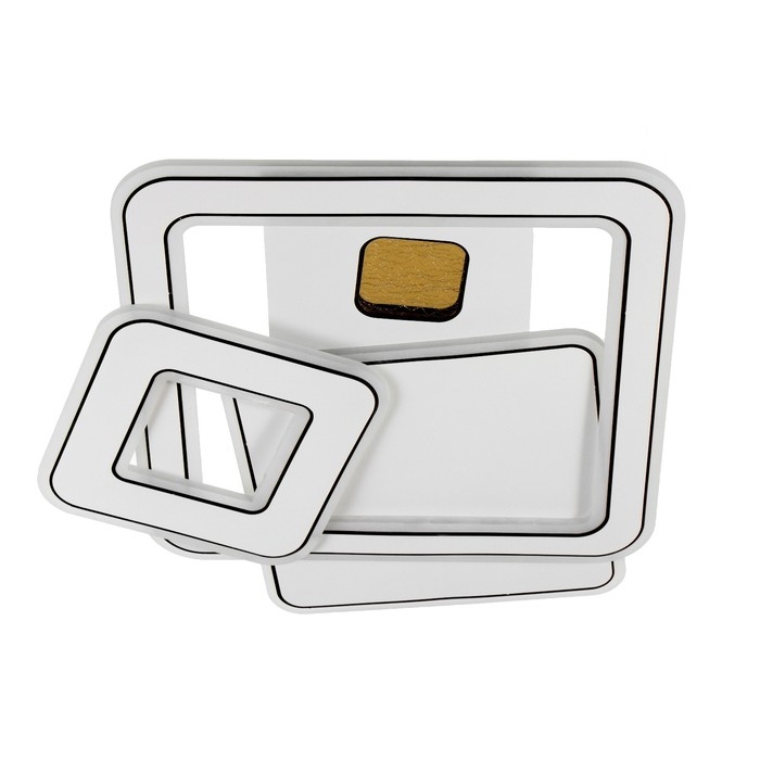 Люстра с ПДУ Люстра с ПДУ "Куб" LED 160Вт чёрно-белый 48х49,5х6 см BayerLux