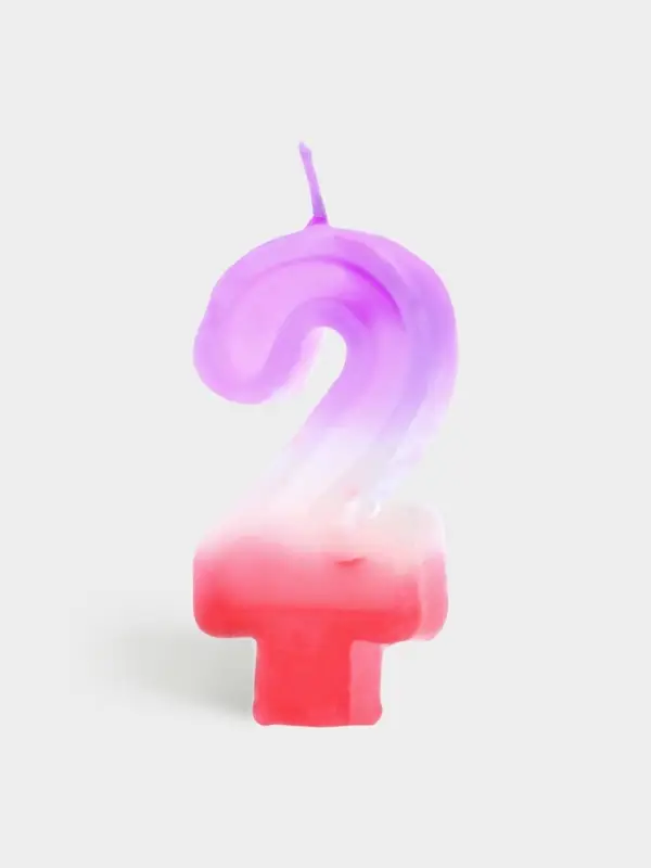 Свеча цифра для торта &laquo;2&raquo;, 8&times;3.75&times;1 см