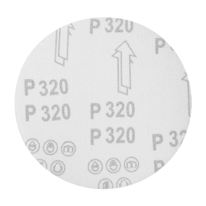 Круг абразивный шлифовальный под  Круг абразивный шлифовальный под "липучку" ТУНДРА, 150 мм, Р320, 5 шт.