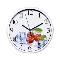 Часы настенные для кухни, &laquo;Вишня&raquo;, d=24.5 см, белые