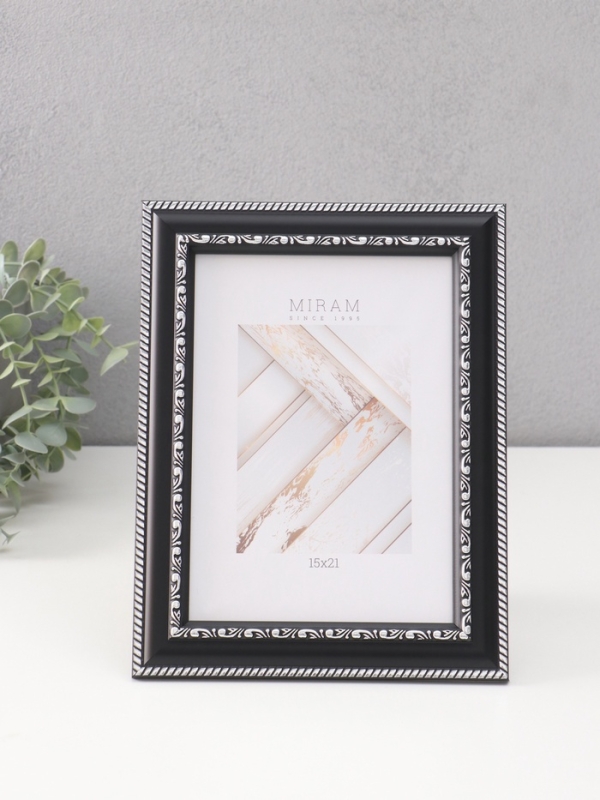 Фоторамка пластик Фоторамка пластик "МИРАМ" 15х21 см, чёрный