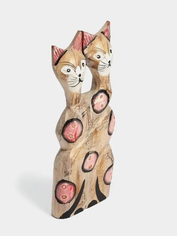 Сувенир интерьерный &laquo;Сиамские кошечки&raquo;,12&times;3&times;30 см, дерево, цв. красный
