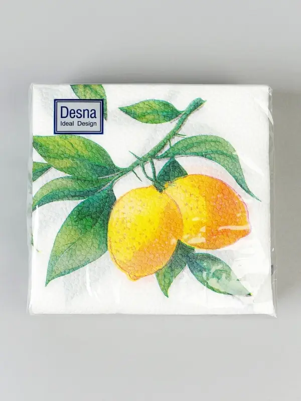 Лимон, салфетки  24х24 1сл 40 л "Desna Design"/32!!!, шт