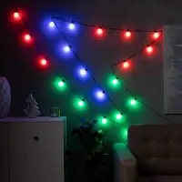 Умная гирлянда &laquo;Нить&raquo; 6 м с насадками &laquo;Шарики&raquo;, IP20, тёмная нить, 20 LED, свечение RGB, USB