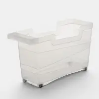 Контейнер хозяйственный с ручкой на колёсиках, 12.5 л, 45&times;16&times;25.5 см, цвет прозрачный