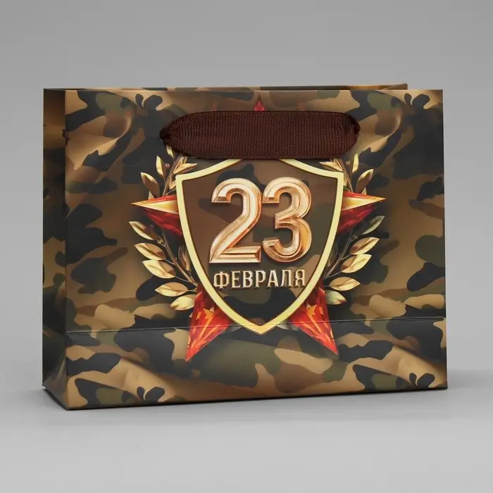 Пакет подарочный ламинированный, упаковка, «С 23 февраля», S 15 х 12 х 5.5 см Пакет подарочный ламинированный, упаковка, «С 23 февраля», S 15 х 12 х 5.5 см