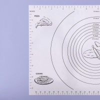 Коврик для выпечки и раскатки теста с разметкой, армированный «Эрме», силикон, 59,5×40 см, белый