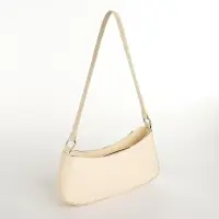 Сумка женская багет на молнии, 26&times;5&times;10.5 см, молочная