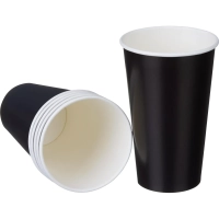 Стакан одноразовый бум. 1-сл 400мл 18OZ ЧЕРНЫЙ 1000шт/кор