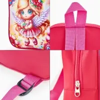 Рюкзак детский 20,5*9*24, отд на молнии. девочка ярко-розовый