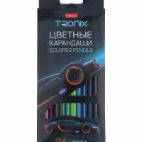 Карандаши 24цв, Hatber, заточ, трехгр, коробка, европодвес 93407