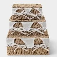 Корзины для хранения SL Home, плетёные, ручной работы, 3 шт.: от 18&times;12&times;8 см до 26&times;20&times;12 см