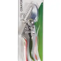 Секатор плоскостной, 8.6" (22 см), с металлическими ручками, Greengo