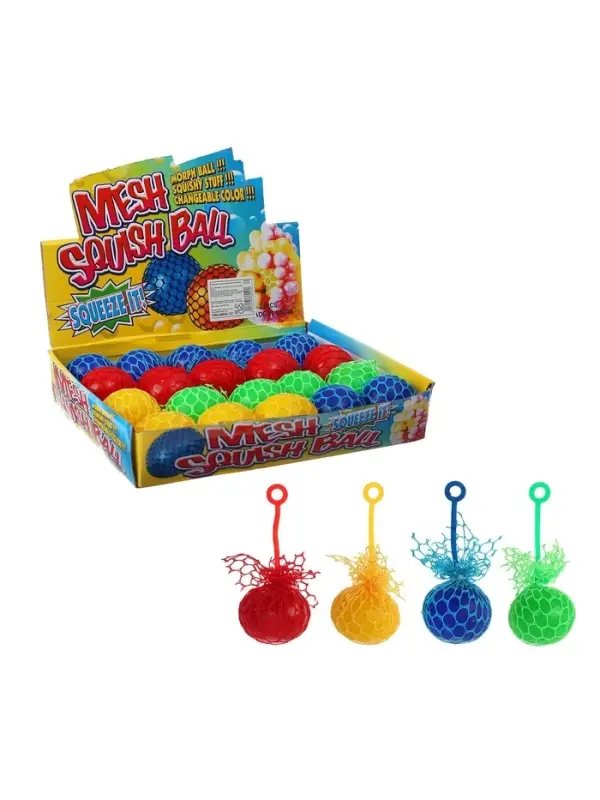 Антистресс игрушка, мялка в сетке, с хвостиком, МИКС